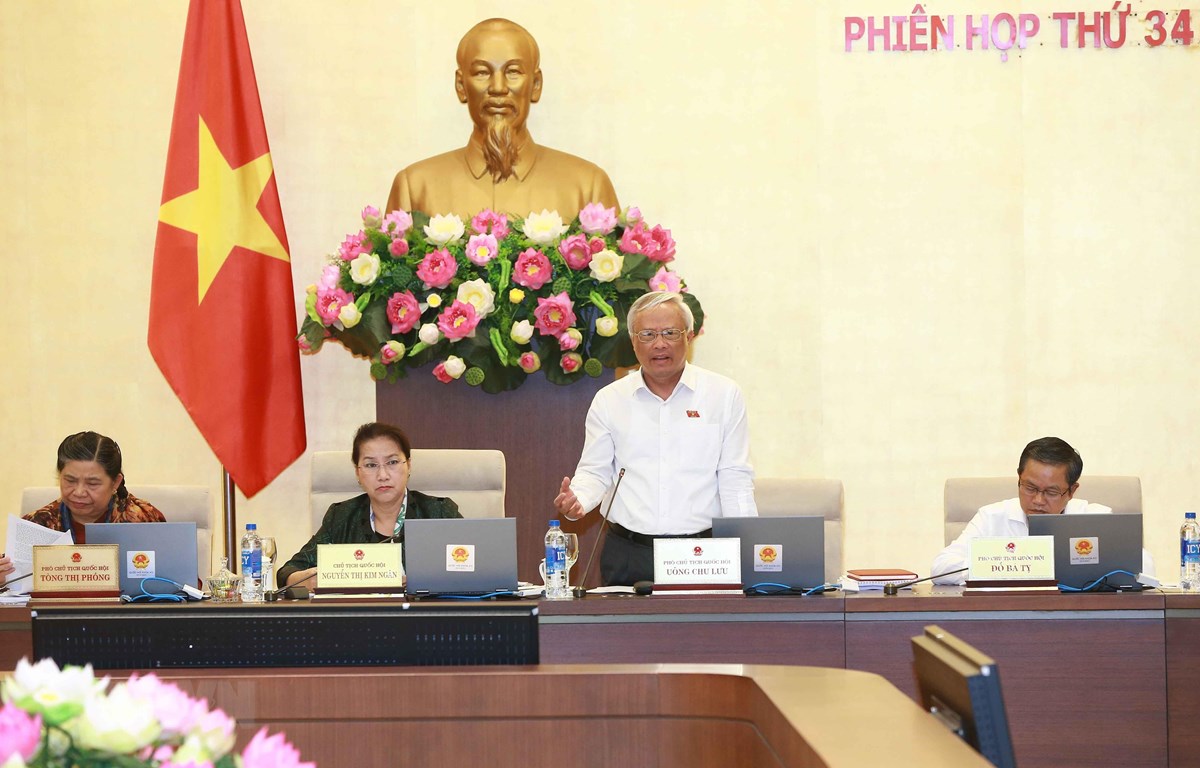 Đề nghị giữ nguyên tiêu chí phân loại dự án quan trọng quốc gia Phó Chủ tịch Quốc hội Uông Chu Lưu phát biểu. (Ảnh: Doãn Tấn/TTXVN)