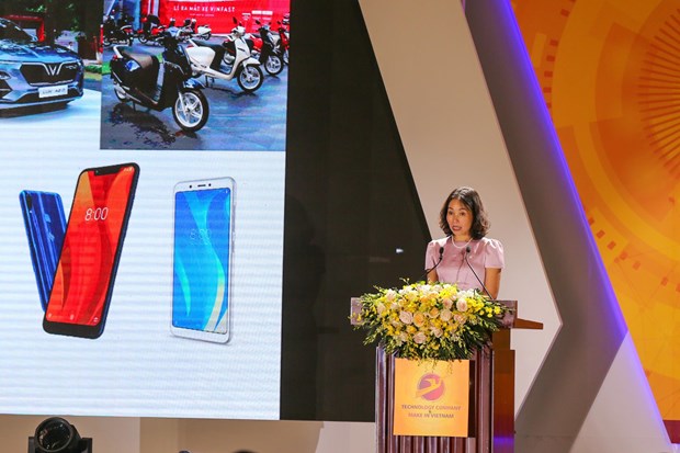 Nữ Phó Chủ tịch VinGroup cho biết, ngay từ năm 2017 VinGroup đã chuẩn bị cho quá trình chuyển đổi sang công nghệ - công nghiệp. (Ảnh: Minh Sơn/Vietnam+)