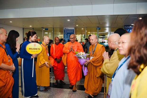 Đại biểu quốc tế đến dự Vesak 2019. (Nguồn: Vietnam+)