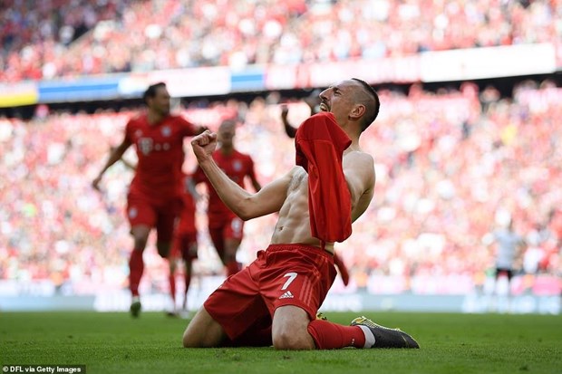 Ribery chia tay Bayern tại Bundesliga bằng 1 bàn thắng.
