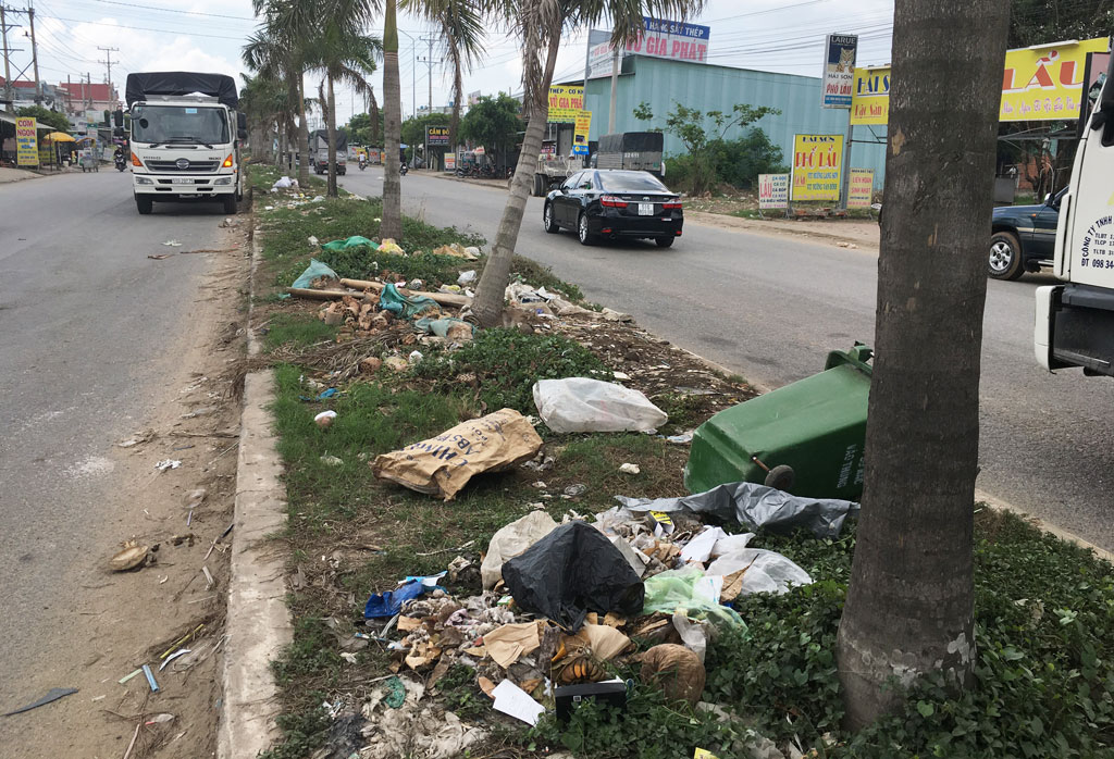Duc Hoa needs to quickly treat wrong-place waste in Hai Son and Hanh Phuc Industrial parks Waste collection is not in accordance with regulations on the road leading to Hai Son and Tan Duc IPs