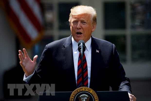 Tổng thống Donald Trump phát biểu tại Nhà Trắng ở Washington D.C, Mỹ, ngày 16/5. (Nguồn: THX/TTXVN)