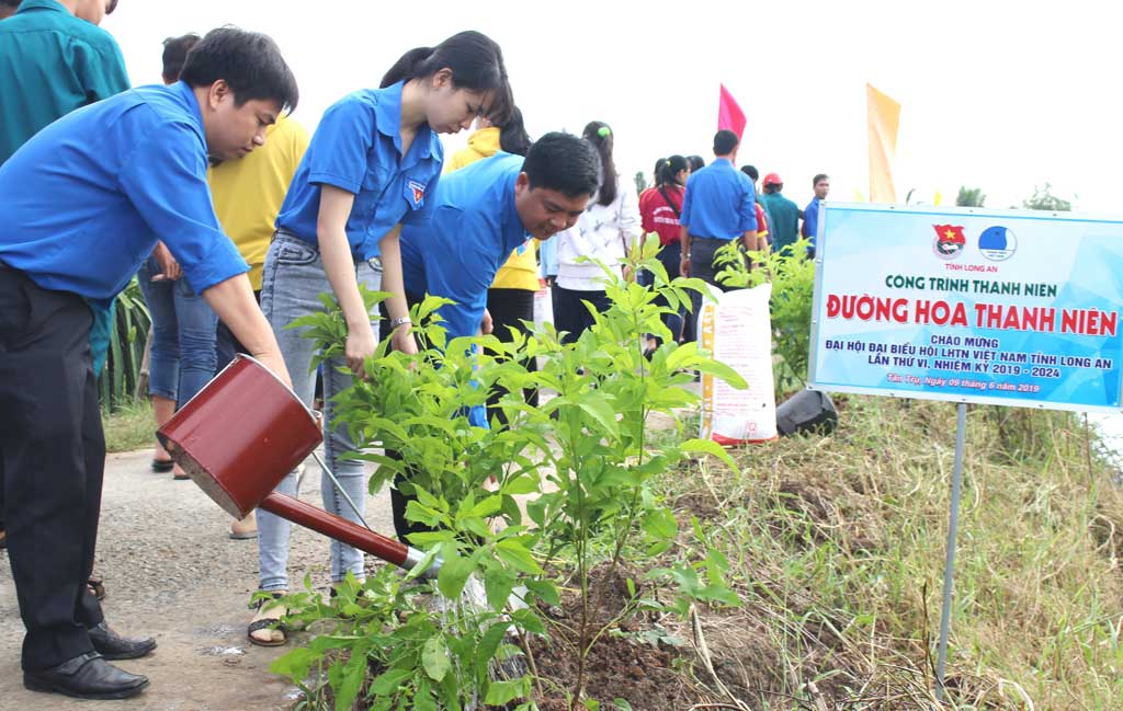 Đoàn Thanh niên ra quân trồng cây xanh bảo vệ môi trường trong Ngày Chủ nhật xanh 09/6/2019