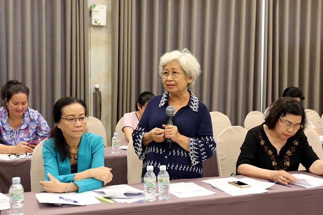 Children to be consulted in policy making process Luong Thi Thuan, chairwoman of HCM City’s Children Sponsoring Association, speaks at the workshop (Photo: VNA)