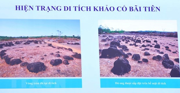 Hình ảnh về hiện trạng di tích khảo cổ Bãi Tiên. (Ảnh: K GỬIH/TTXVN)