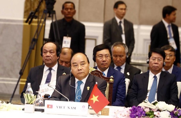Thủ tướng Nguyễn Xuân Phúc dự Phiên toàn thể Hội nghị cấp cao ASEAN lần thứ 34. (Ảnh: Thống Nhất/TTXVN)