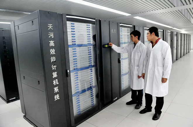 Siêu máy tính Tianhe-1 của Trung Quốc. Ảnh: Reuters