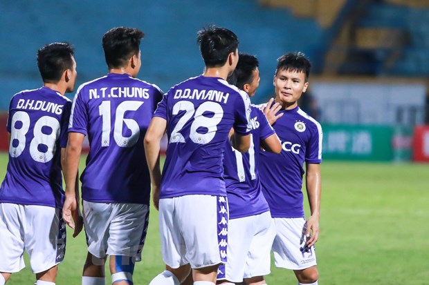 Hà Nội FC giành vé vào chung kết xứng đáng. (Ảnh: Nguyên An.Vietnam+)