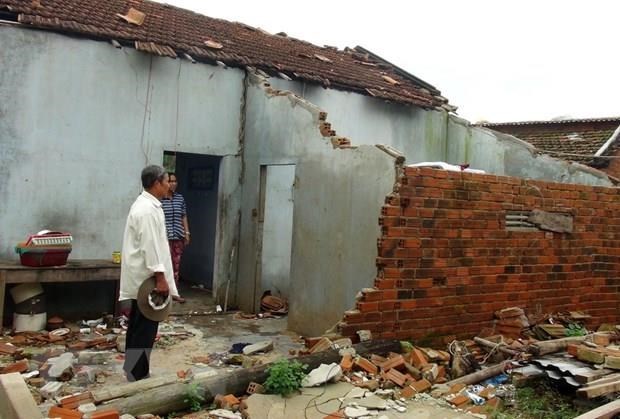 US organisation helps Thua Thien-Hue overcome natural disaster aftermath A house damaged by storm (Photo: VNA)
