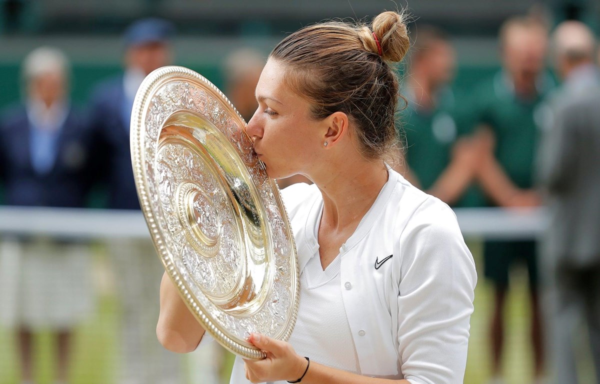 Halep lần đầu tiên vô địch Wimbledon. (Nguồn: Getty Images)