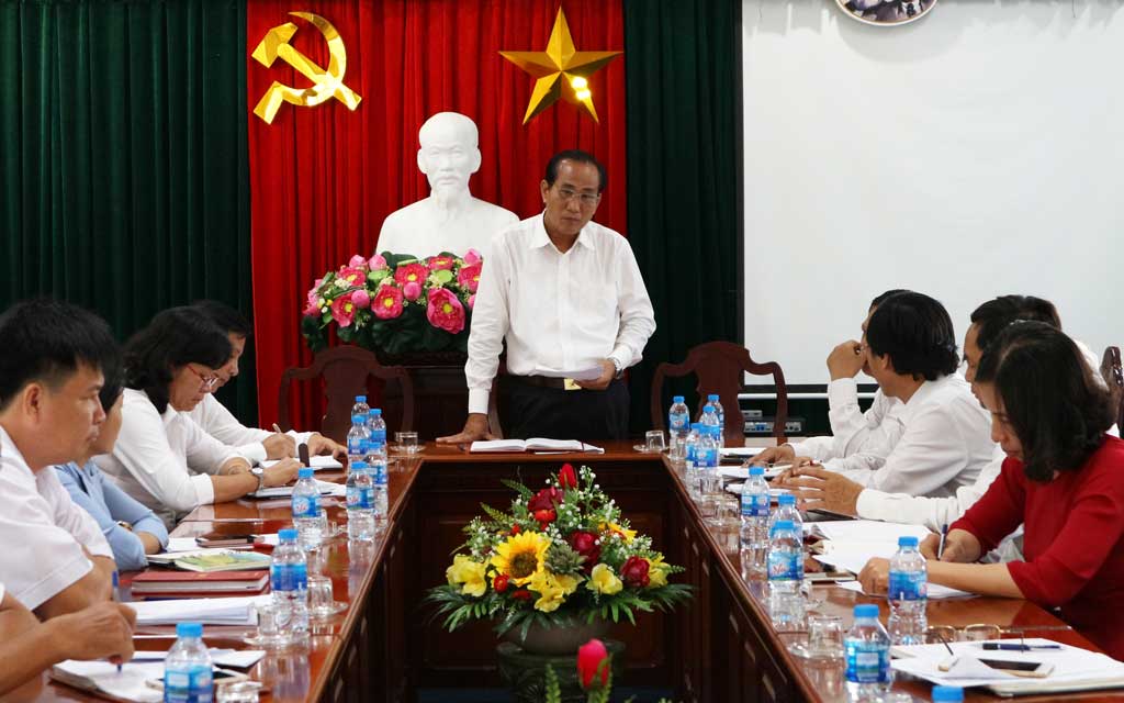 Phó Chủ tịch HĐND tỉnh - Nguyễn Thanh Cang chủ trì cuộc họp rà soát nội dung chương trình kỳ họp thứ 15, HĐND tỉnh khóa IX