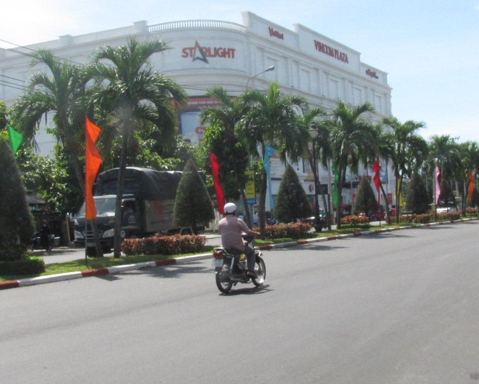 Hung Vuong street is covered with hot asphalt concrete 5 centimeter thick
