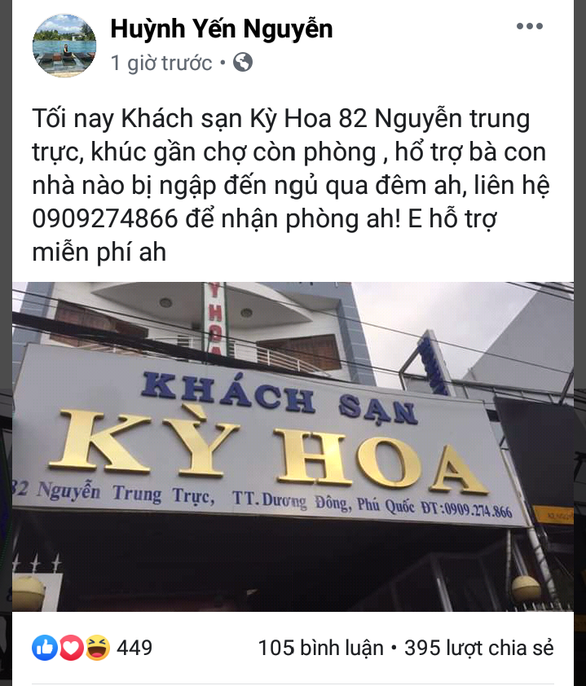 Phú Quốc đêm chạy ngập, nhiều nơi rộng cửa mời bà con tá túc