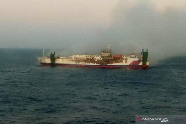 Tàu KM Santika Nusantara chở 277 hành khách gặp nạn. (Nguồn: ANTARA)