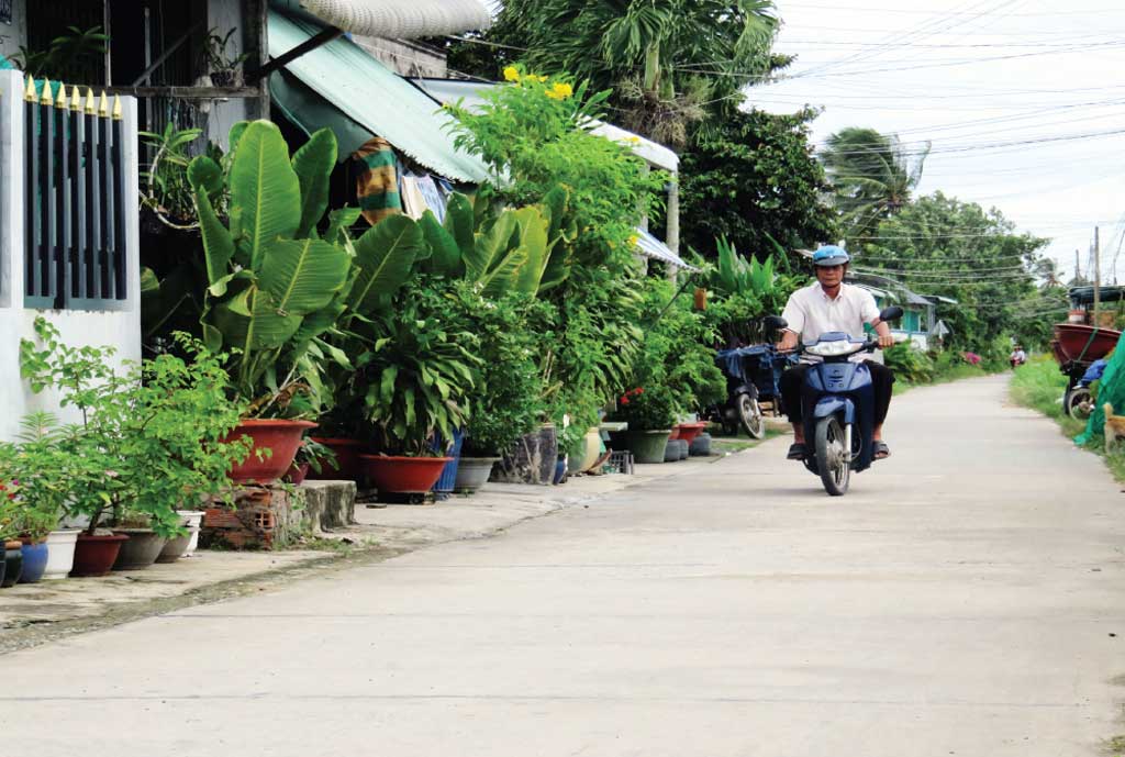 Đường Võ Duy Tạo, xã Lợi Bình Nhơn, TP.Tân An khang trang, sạch đẹp