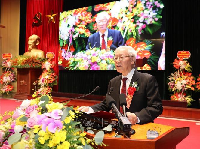 Tổng Bí thư, Chủ tịch nước Nguyễn Phú Trọng phát biểu tại buổi lễ.  (ảnh: TTXVN)