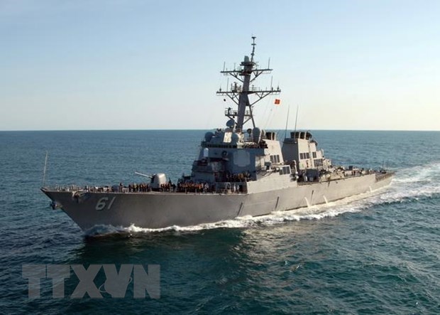 Tàu khu trục USS Ramage của Hải quân Mỹ. (Ảnh: AFP/TTXVN)