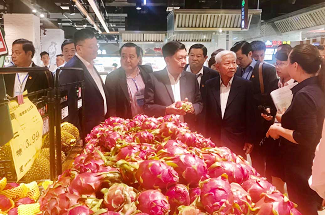 Chủ tịch UBND tỉnh Long An cùng Đoàn Hiệp hội thanh long tìm hiểu thị trường nông sản