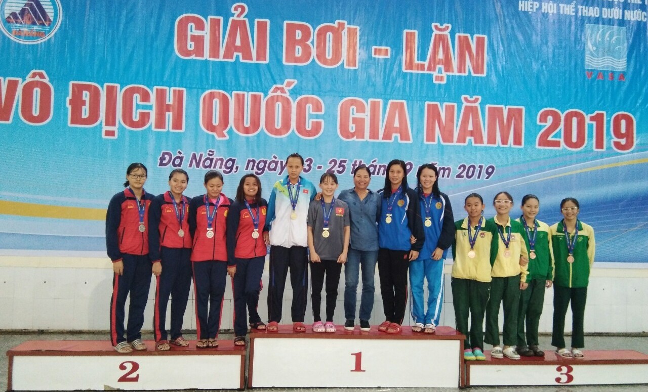 Đoàn Long An xếp thứ 3 Giải Bơi - Lặn vô địch quốc gia năm 2019