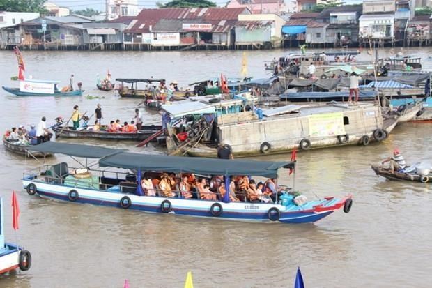 A corner of Cai Rang float market in Can Tho city (Source: VNA)