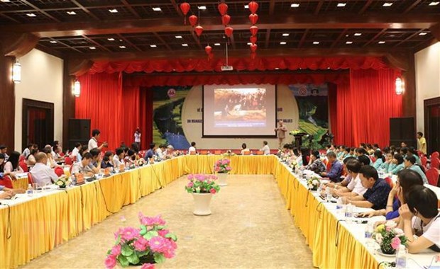 Kinh nghiệm quản lý, bảo tồn và phát huy các giá trị của Di sản Quang cảnh hội thảo. (Ảnh: Đức Phương/TTXVN)
