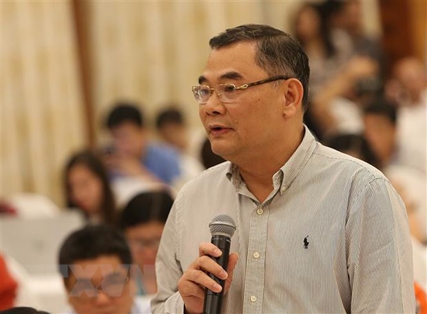 Bộ Công an khuyến cáo về tình hình tội phạm giết người, cướp tài sản Thiếu tướng Tô Ân Xô, Chánh văn phòng Bộ Công an trả lời câu hỏi của phóng viên. (Ảnh: Dương Giang/TTXVN)
