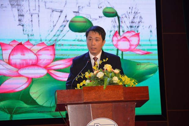 Ông Phạm Quang Hưng phát biểu khai mạc cuộc thi. (Ảnh: PV/Vietnam+)