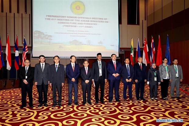 ASEAN agriculture, fisheries cooperation helps Brunei diversify economy Brunei's Minister of Primary Resources and Tourism Haji Ali (5th L) poses for a group photo with officials from ASEAN countries during the Senior Officials' Meeting of the 41st Meeting of the ASEAN Ministers on Agriculture and Forestry, in Bandar Seri Begawan, capital of Brunei, on Oct. 12, 2019. (Source: Xinhua)