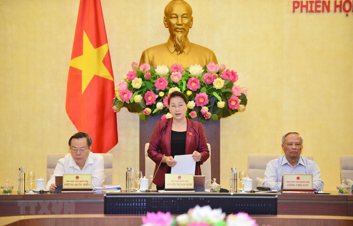 Chủ tịch Quốc hội Nguyễn Thị Kim Ngân phát biểu khai mạc Phiên họp thứ 38. (Ảnh: Trọng Đức/TTXVN)