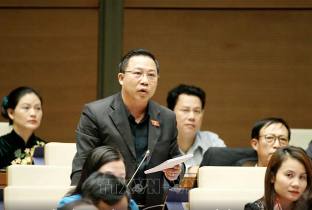 Phó trưởng Ban Dân nguyện của Quốc hội Lưu Bình Nhưỡng nêu ý kiến. (Nguồn ảnh: TTXVN)