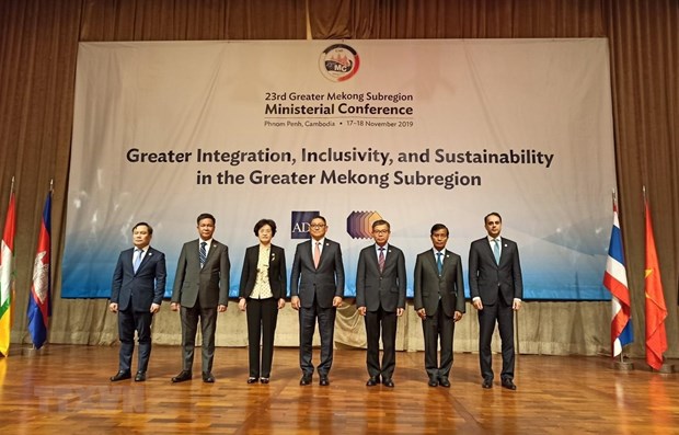 Vietnam attends 23rd GMS ministerial conference in Phnom Penh Heads of delegations at the conference (Photo: VNA)