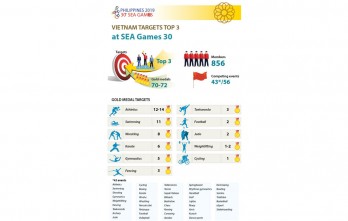 Vietnam targets top 3 at 30th SEA Games