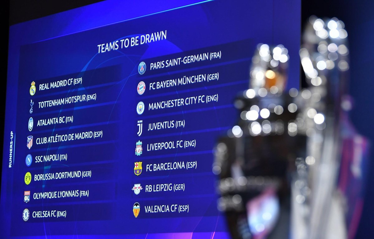 Kết quả bốc thăm phân cặp vòng 1/8 Champions League. (Nguồn: UEFA)