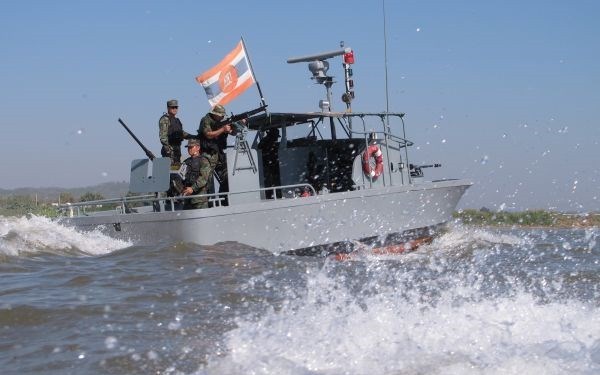 89th joint patrol on Mekong River concludes At the joint patrol (Photo: bangkokpost)