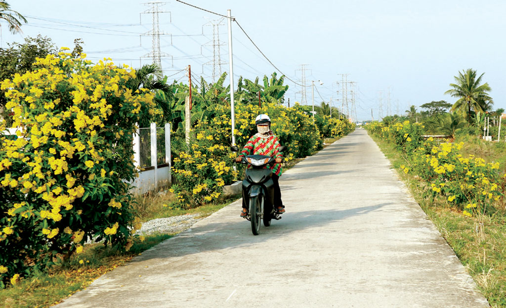 Đường giao thông nông thôn được bêtông hóa mang đến cho vùng quê Châu Thành diện mạo mới