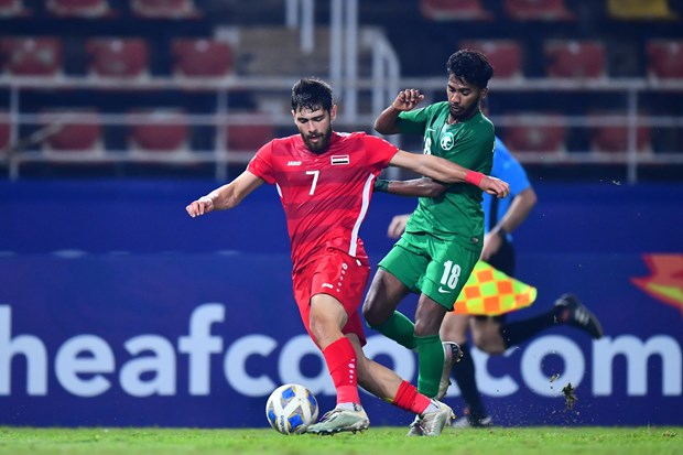 U23 Syria và U23 Saudi Arabia (áo xanh) cùng giành vé tứ kết. (Nguồn: AFC)