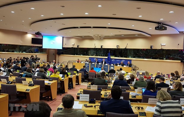 German media highlight resolution asking for ratification of EVFTA The voting session at the European Parliament Committee on International Trade (INTA) (Source: VNA)