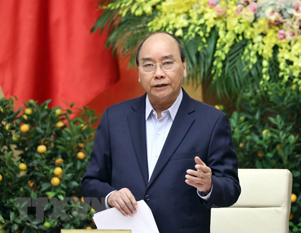 Thủ tướng Nguyễn Xuân Phúc phát biểu khai mạc phiên họp Chính phủ thường kỳ tháng 1/2020. (Ảnh: Thống Nhất/TTXVN)