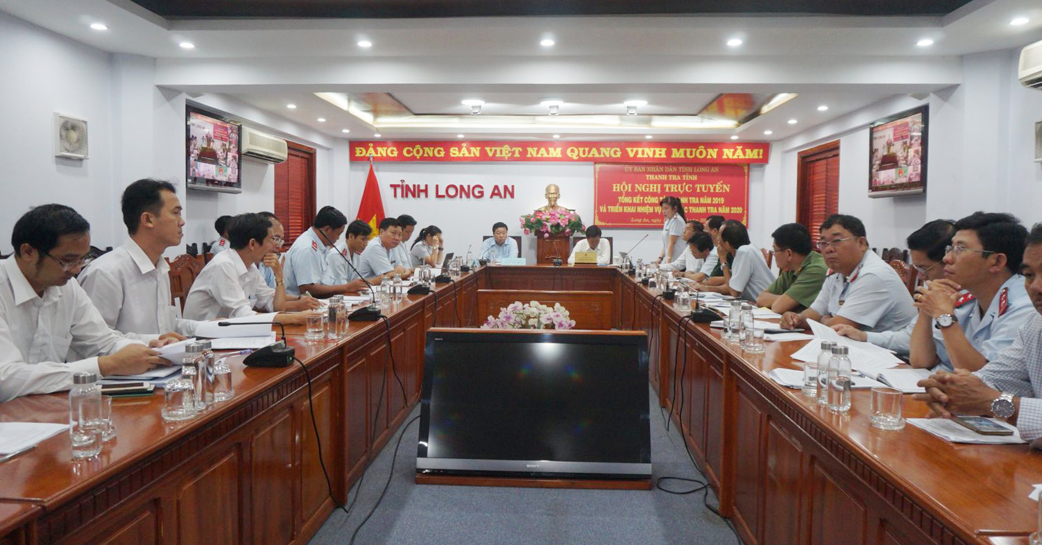Điểm cầu Hội nghị trực tuyến tại UBND tỉnh Long An