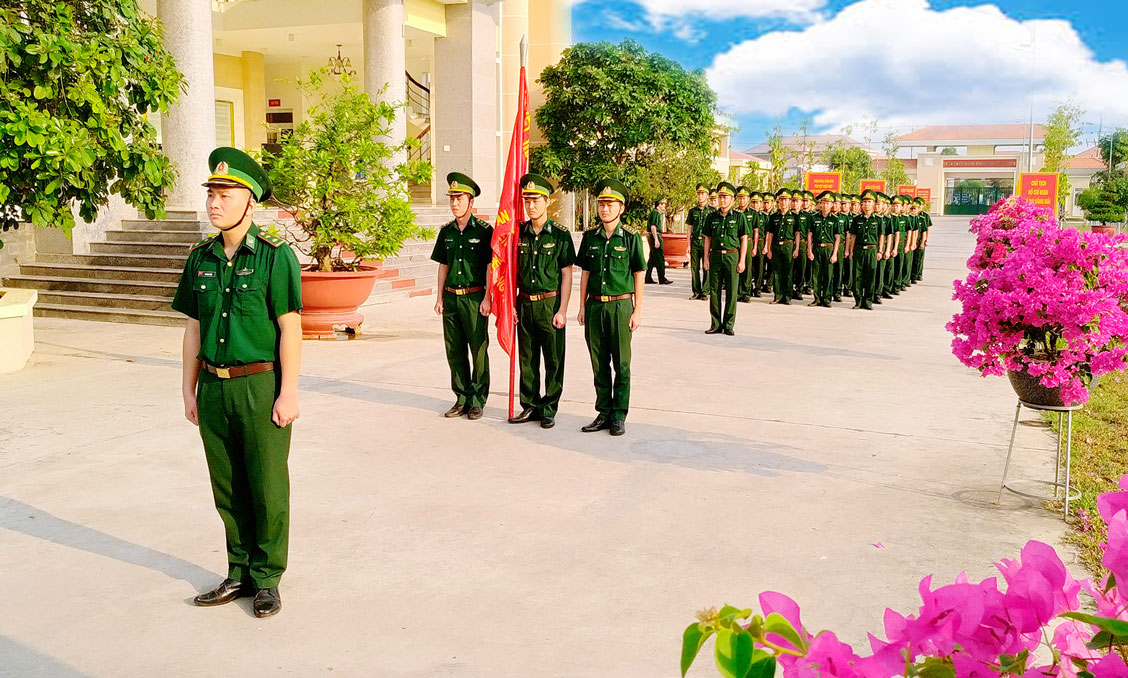 Khối duyệt binh Bộ đội Biên phòng tỉnh chuẩn bị cho Lễ ra quân huấn luyện năm 2020