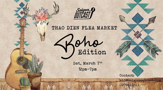 The outdoor bar Saigon Outcast will host the Thao Dien Flea Market which will feature the bohemian lifestyle on March 7. File photo from the organizer’s Facebook page