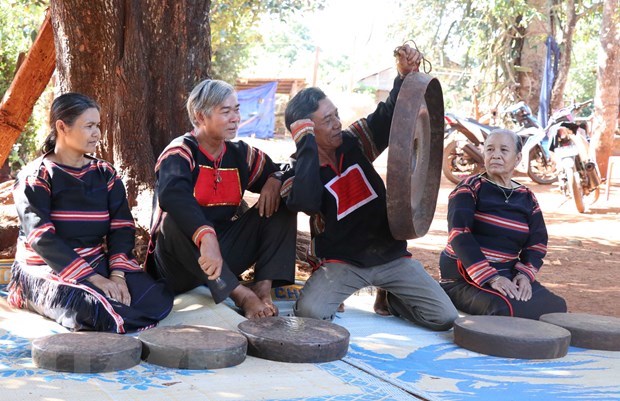 Gong - a music instrument of ethnic groups in the Central Highlands (Source: VNA)