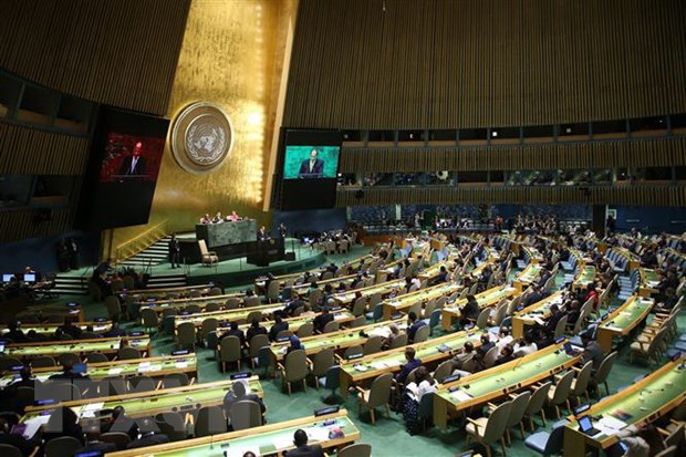 Toàn cảnh một phiên họp của Đại hội đồng Liên hợp quốc ở New York, Mỹ. (Nguồn: THX/TTXVN)