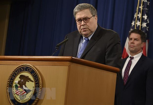 Bộ trưởng Tư pháp Mỹ William Barr. (Nguồn: AFP/TTXVN)