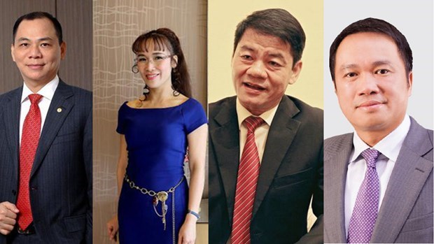 Four Vietnamese billionaires named in Forbes 2020 rich list The four Vietnamese billionaires (Photo: VNA)