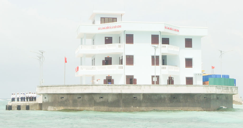 Nhà văn hóa đa năng trên đảo Len Đao, huyện đảo Trường Sa, nơi sinh hoạt tập trung và đón tiếp ngư dân tránh trú khi ra đây đánh bắt hải sản