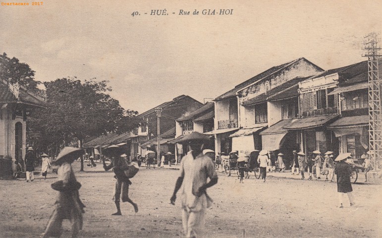 Rue Gia Hoi (đường Gia Hội) thời Pháp thuộc (Ảnh tư liệu lịch sử)