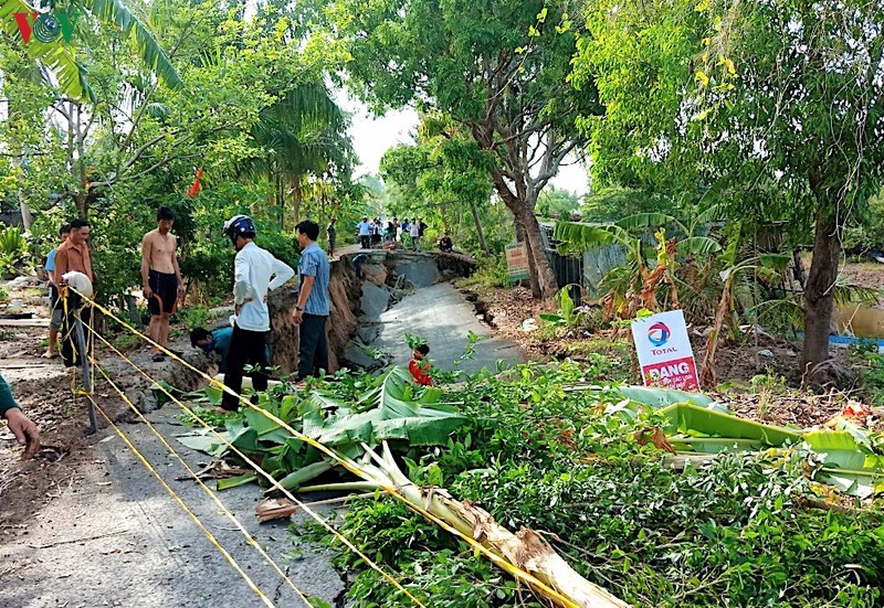Sụt lún đất tại tỉnh Cà Mau.