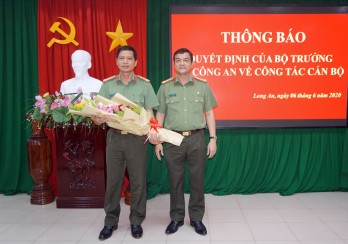 Phó Giám đốc Công an Long An được điều động giữ chức Phó Cục trưởng Cục Trang bị và kho vận