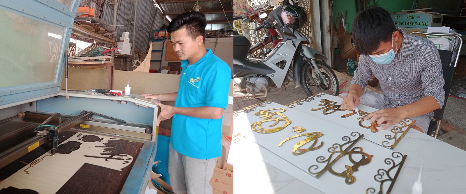 Dai Lam Moc company specializes in processing and processing wood, small handicraft products applied in indoor decoration, wall partitions, cabinets, shelves, smart assembled products